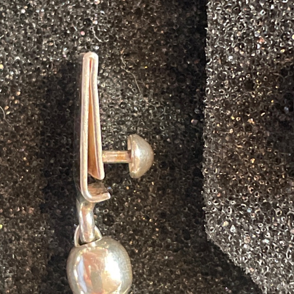 Sterling Silver Pearl Beads Necklace & Ear-rings Set. Vintage Silver Jewellery - Picture 3 of 11